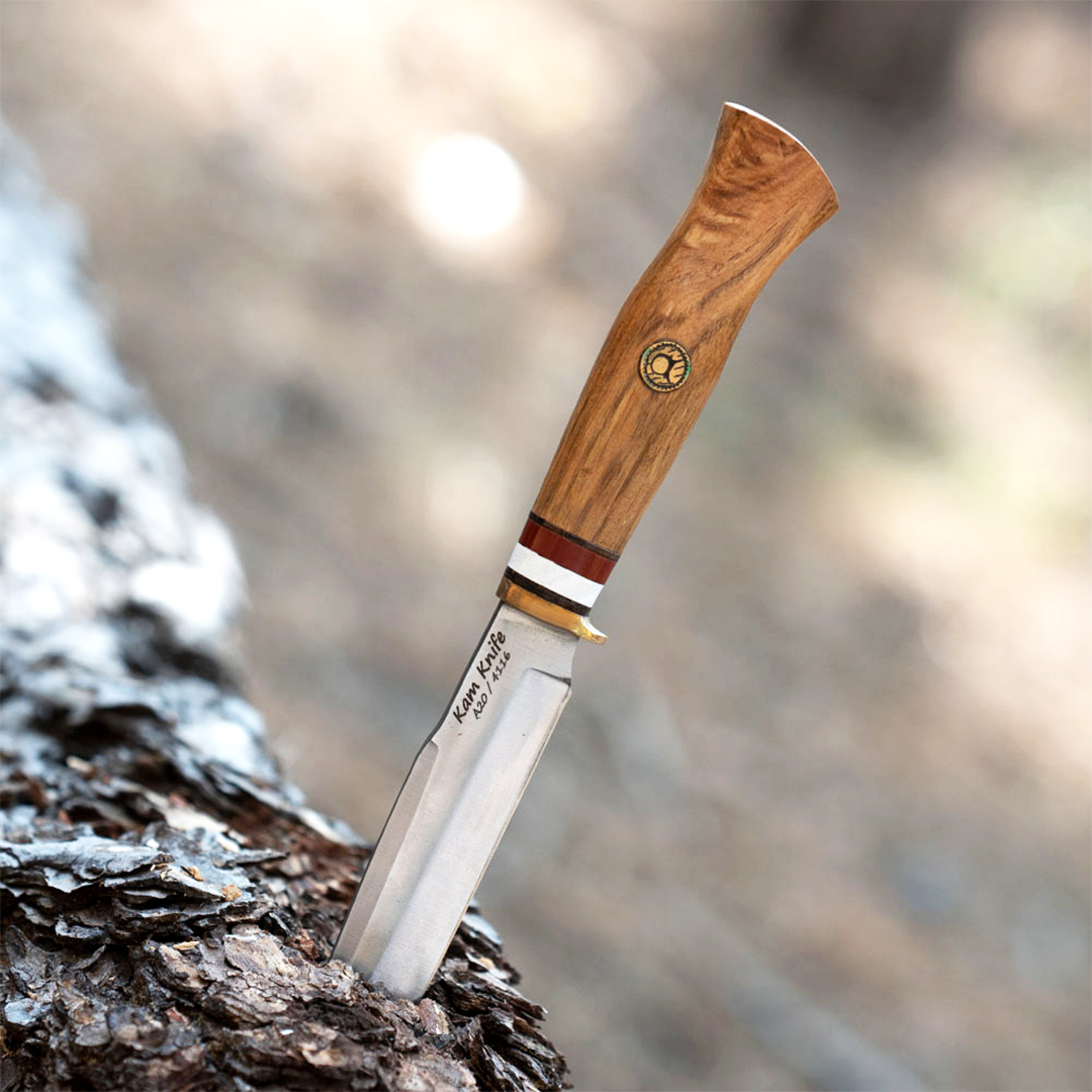Kam Knife - Fixed-Blade Knife OUTOKUMPU Stainless Steel 4116 with 5.11" Blade EDC Knife; Acacia Wood Handle Camping Knife; Large Hunting Knife Perfect for Outdoors and Hiking - Kam Knife US