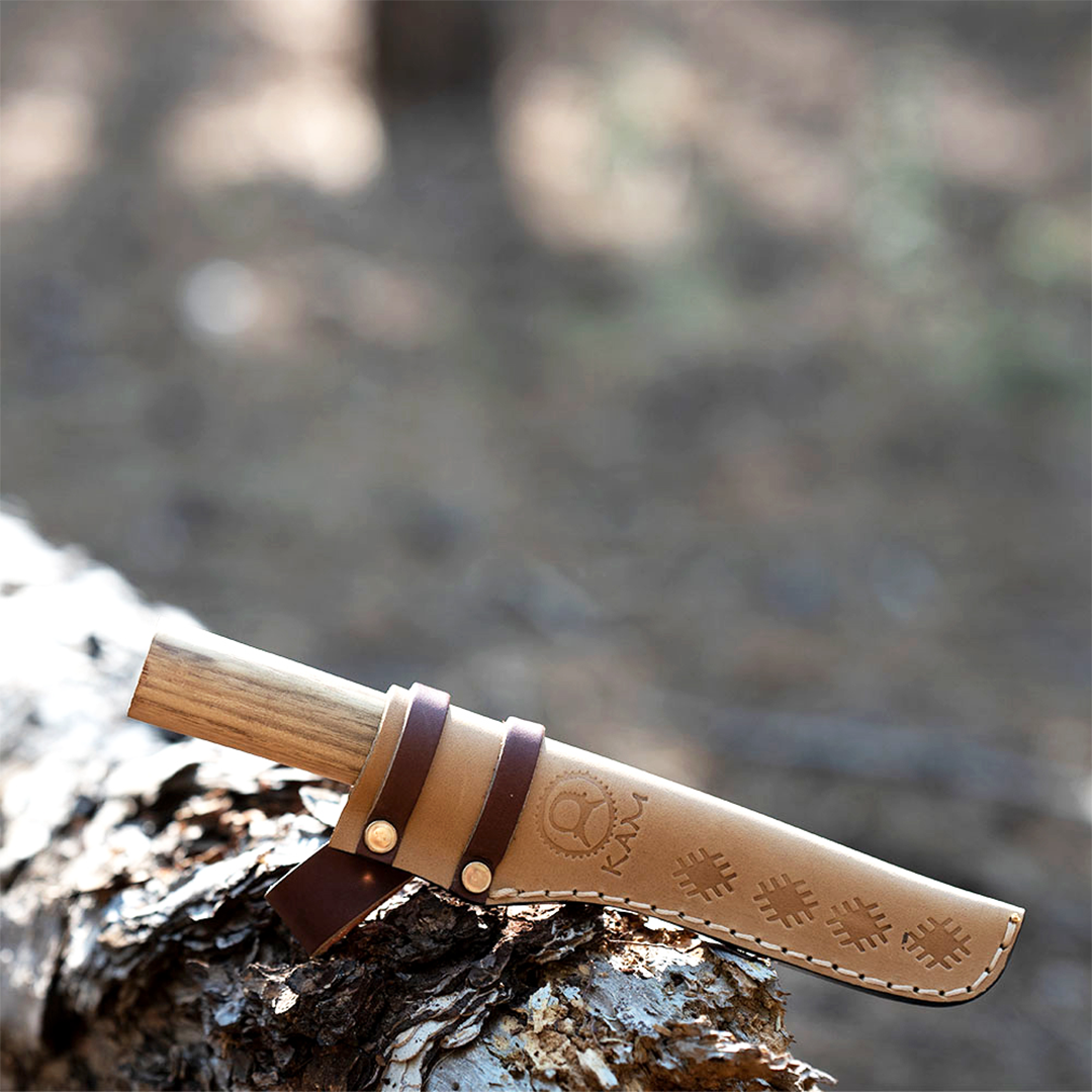 Kam Knife – Puukko Knife CK75 Carbon Steel; Camping Knife with 4.33" Blade; Acacia Wood Handle Hunting Knife; Survival EDC Knife; Perfect for Outdoors and Carving - Kam Knife US