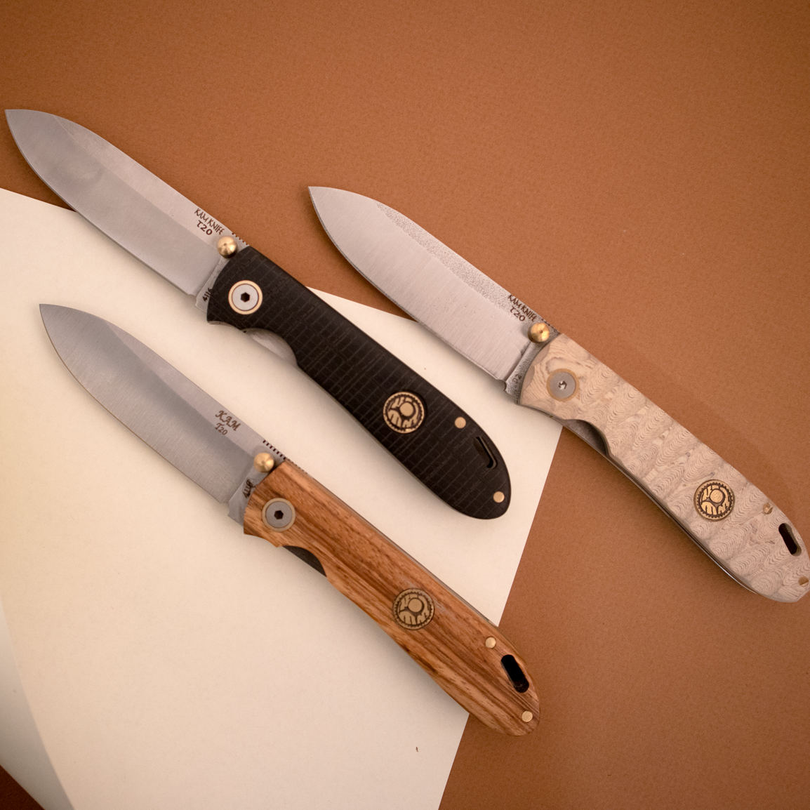 Kam Knife - T20 - D2 Steel - Oak Handle - Pocket Knife