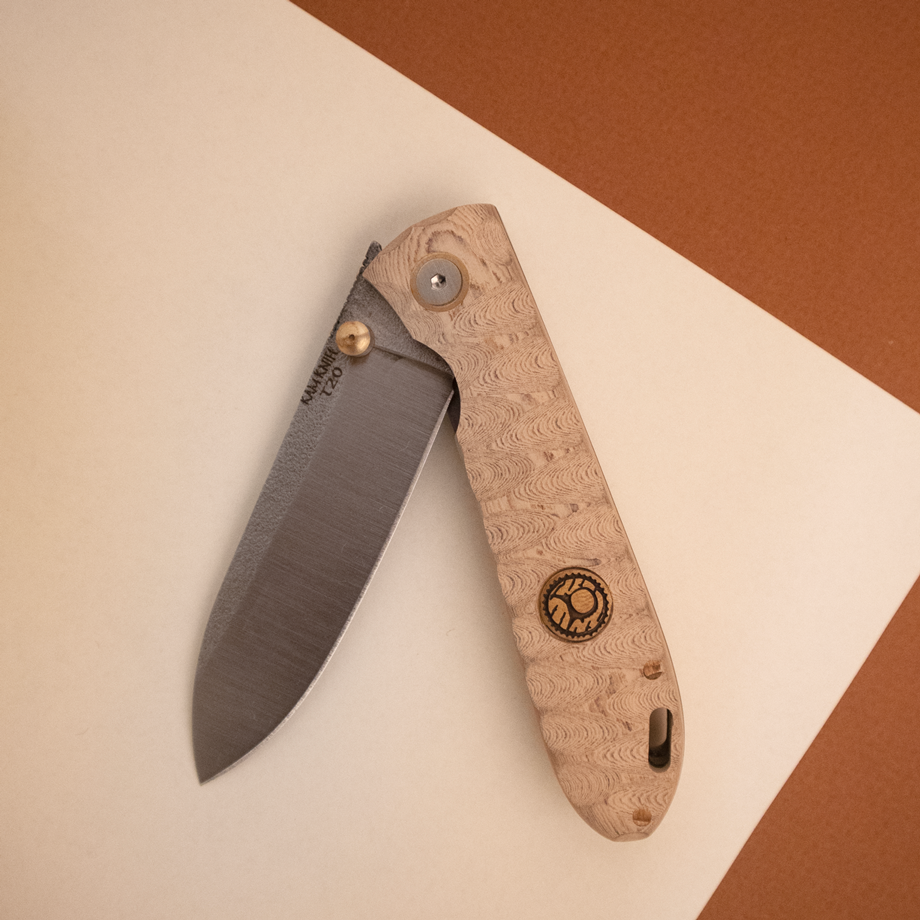 Kam Knife - T20 - D2 Steel - Oak Handle - Pocket Knife