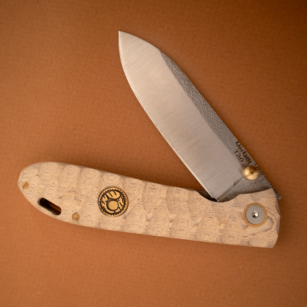 Kam Knife - T20 - D2 Steel - Oak Handle - Pocket Knife