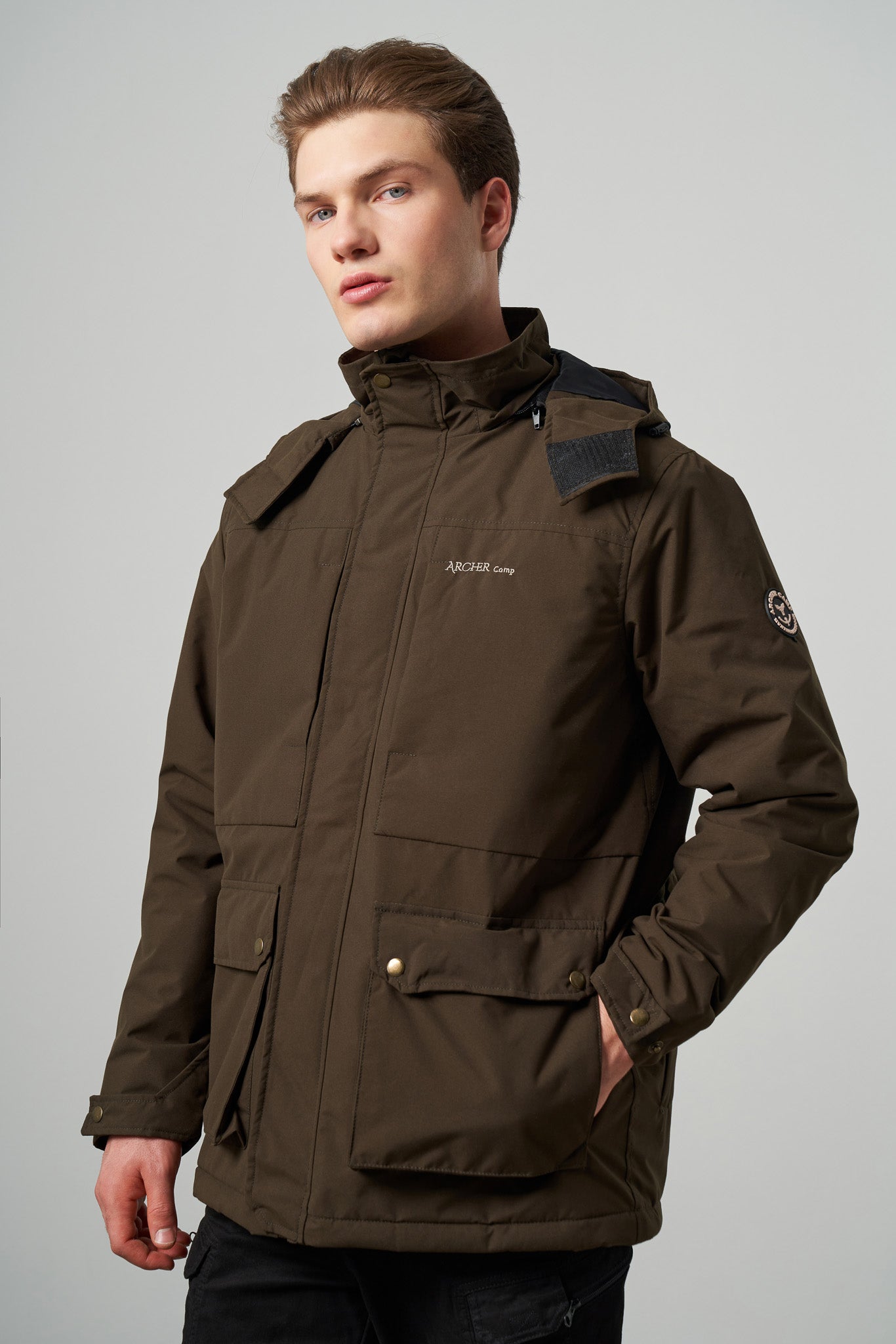 Archer Camp Kos Hooded Suede Cold Climate Coat