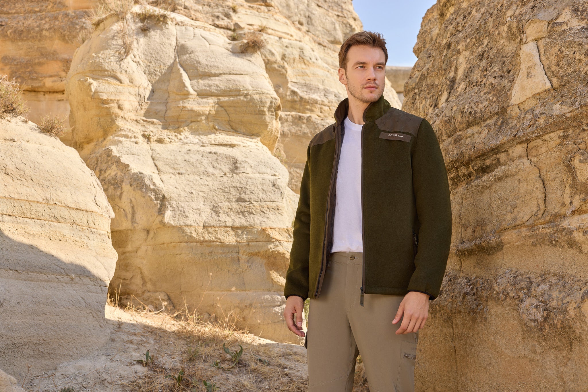 Archer Camp Palm Stand Collar Wool Coat