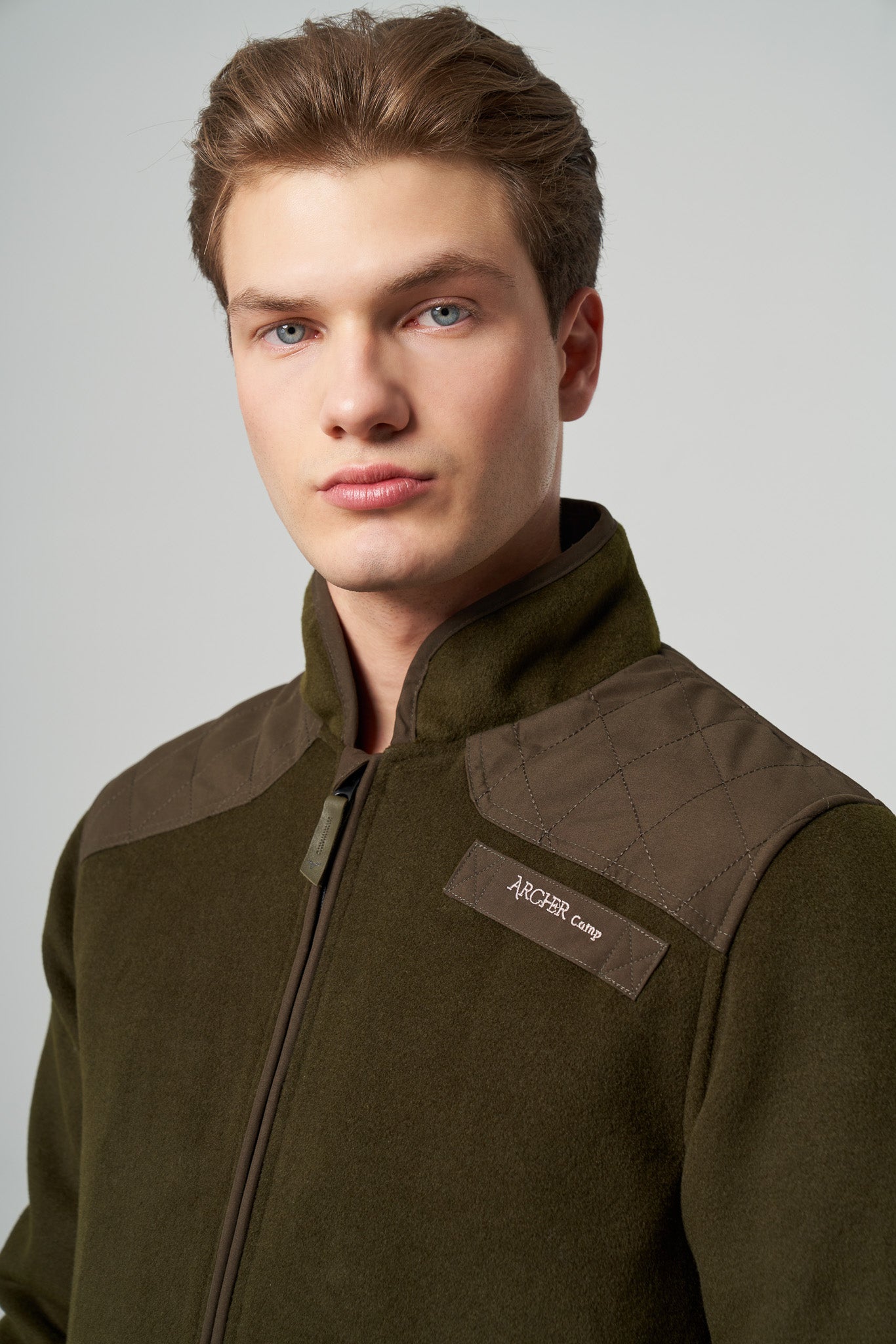 Archer Camp Palm Stand Collar Wool Coat